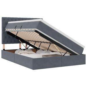 vidaXL Opbergbed met LED met matras Donkergrijs 140 x 190 cm Fluweel