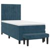 vidaXL Boxspring met matras fluweel donkerblauw 90x190 cm