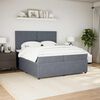 vidaXL Boxspring met matras fluweel donkergrijs 200x200 cm