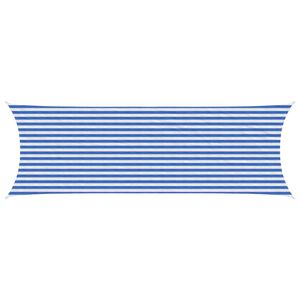 vidaXL Zonneschaduwzeil 2 x 6 m HDPE Rechthoekig Blauw en Wit