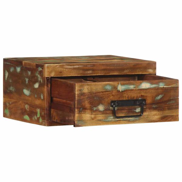 vidaXL Nachtkastje wandgemonteerd massief gerecycled hout