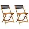 vidaXL Bistrostoelen 2 st massief acaciahout en touw zwart