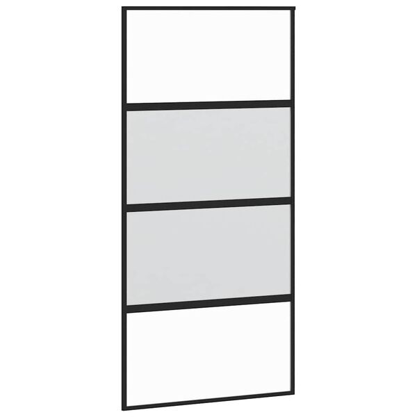vidaXL Schuifdeur met beslag 102,5x205 cm gehard glas en aluminium