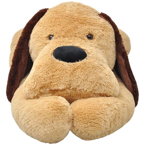 vidaXL Knuffelbeest hond 120 cm pluche bruin