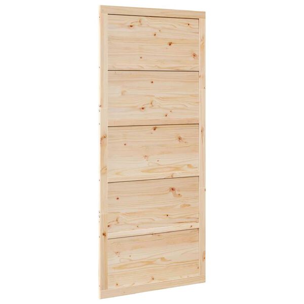 vidaXL Schuifdeur Naturel 90 x 2,5 x 208 cm Massief grenenhout