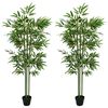 vidaXL Nepp Bambo Boom 2 st Groen 45 x 18 x 175 cm Stof en Bamboe