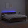 vidaXL Boxspring met matras en LED kunstleer bruin 180x200 cm