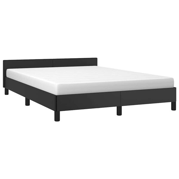 vidaXL Bedframe met hoofdeinde zonder matras 140x200 cm zwart