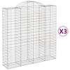 vidaXL Schanskorven 3 st gewelfd 200x50x200/220 cm ijzer
