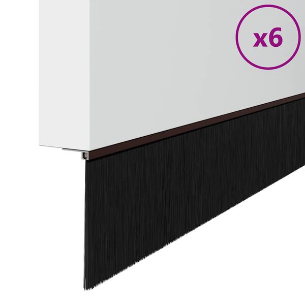 vidaXL Schroefbare Deurborstelafsluitingen 6 pcs Bruin 100 cm