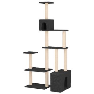 vidaXL Kattenboom met sisal krabpalen Donkergrijs 177,5 cm