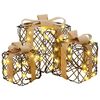 vidaXL Verlichte kerstcadeau doos 3 st 150 LED's Warmwit