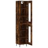 vidaXL Hoge kast 34,5x34x180 cm bewerkt hout gerookt eikenkleurig