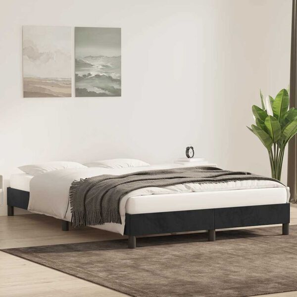 vidaXL Bedframe zonder matras 140x210 cm fluweel zwart