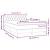 vidaXL Boxspring met matras en LED fluweel lichtgrijs 140x220 cm