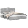 vidaXL Opslag bed met lade Grijs Sonoma 200 x 200 cm Bewerkt hout