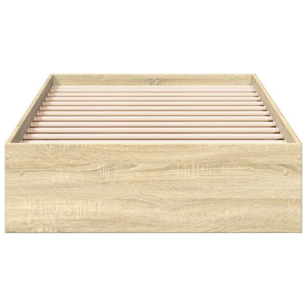 vidaXL Bedframe met lades bewerkt hout sonoma eikenkleurig 90x190 cm