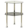 vidaXL Bijzettafel 2-laags 38x38x50 cm gehard glas transparant zwart
