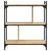 vidaXL Boekenkast 3-laags 76x32x88 cm bewerkt hout sonoma eikenkleurig