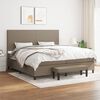 vidaXL Boxspring met matras stof taupe 200x200 cm