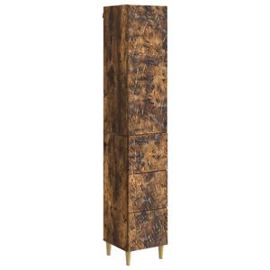 vidaXL Kastenset 2 pcs Gerookt eiken 33 x 34,5 x 90 cm Bewerkt hout