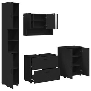 vidaXL Badkamermeubelset 4 st Zwart 35 x 30 x 192 cm