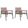 vidaXL Tuinstoel 2 st Bruin poly rattan