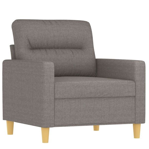 vidaXL Fauteuil met voetenbank 60 cm stof taupe