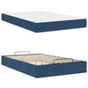 vidaXL Bedframe met matras met matras 2 pcs Blauw Stof