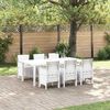 vidaXL Tuin Eetset 7 pcs Wit Polt riet