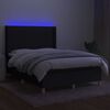 vidaXL Boxspring met matras en LED stof zwart 140x200 cm