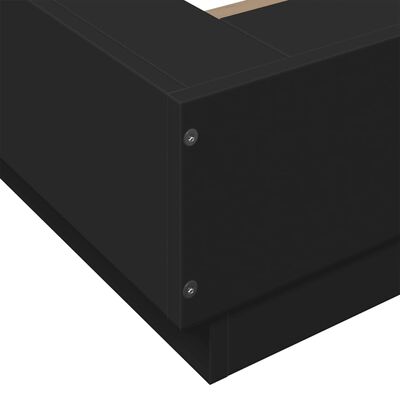 vidaXL Bedframe bewerkt hout zwart 90x190 cm