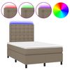 vidaXL Boxspring met matras en LED stof taupe 120x200 cm