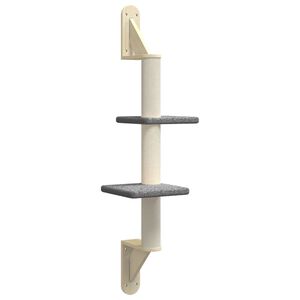 vidaXL Kattenmeubel wandgemonteerd met krabpaal 108 cm donkergrijs