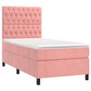 vidaXL Boxspring met matras en LED fluweel roze 90x190 cm