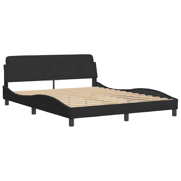 vidaXL Bedframe "Dover" 160x200 cm fluweel zwart