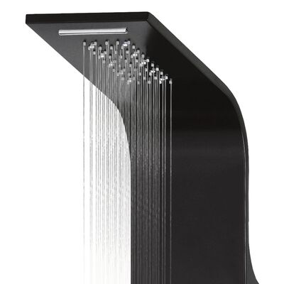 vidaXL Douchepaneel 20x44x130 cm aluminium zwart