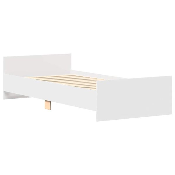 vidaXL Bedframe bewerkt hout wit 90x190 cm