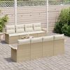 vidaXL Tuin Sofa Set 9 pcs Beige Poly riet