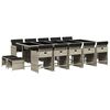 vidaXL 15-delige Tuinset met kussens poly rattan lichtgrijs