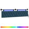 vidaXL Hangend hoofdbord Met LED-verlichting Blauw Fluweel