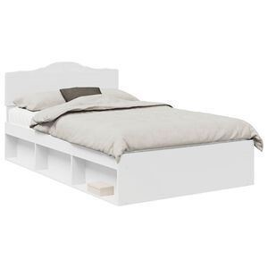 vidaXL Bedframe met hoofdeinde Wit 120 x 200 cm Massief grenenhout