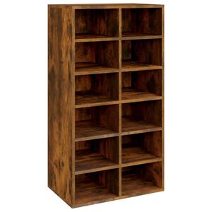 vidaXL Schoenenrek 54x34x100,5 cm bewerkt hout gerookt eikenkleurig