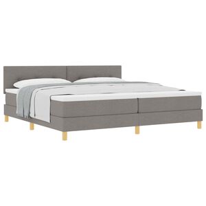 vidaXL Boxspringbed met matras met hoofdeinde Taupe 200 x 200 cm Stof