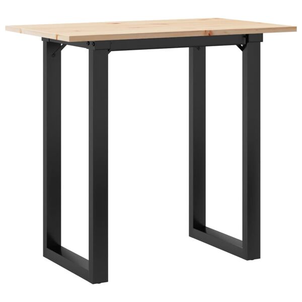 vidaXL Eettafel O-frame 80x50x75,5 cm massief grenenhout en staal
