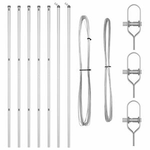 vidaXL Hekpalen 7 pcs Zilver Ø32mm 170 cm Gegalvaniseerd staal