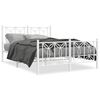 vidaXL Bedframe met hoofd- en voeteneinde metaal wit 140x190 cm