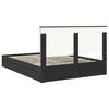 vidaXL Opslag bed met hoofdeinde Zwart 150 x 200 cm Bewerkt hout