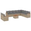 vidaXL 11-delige Loungeset met kussens poly rattan gemengd beige