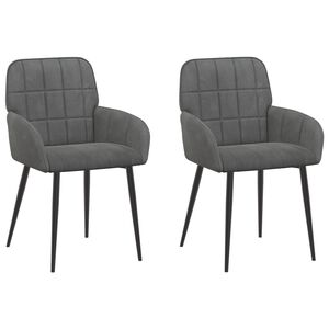 vidaXL Eettafelstoelen 2 st fluweel Donkergrijs 57 x 50 x 85 cm
